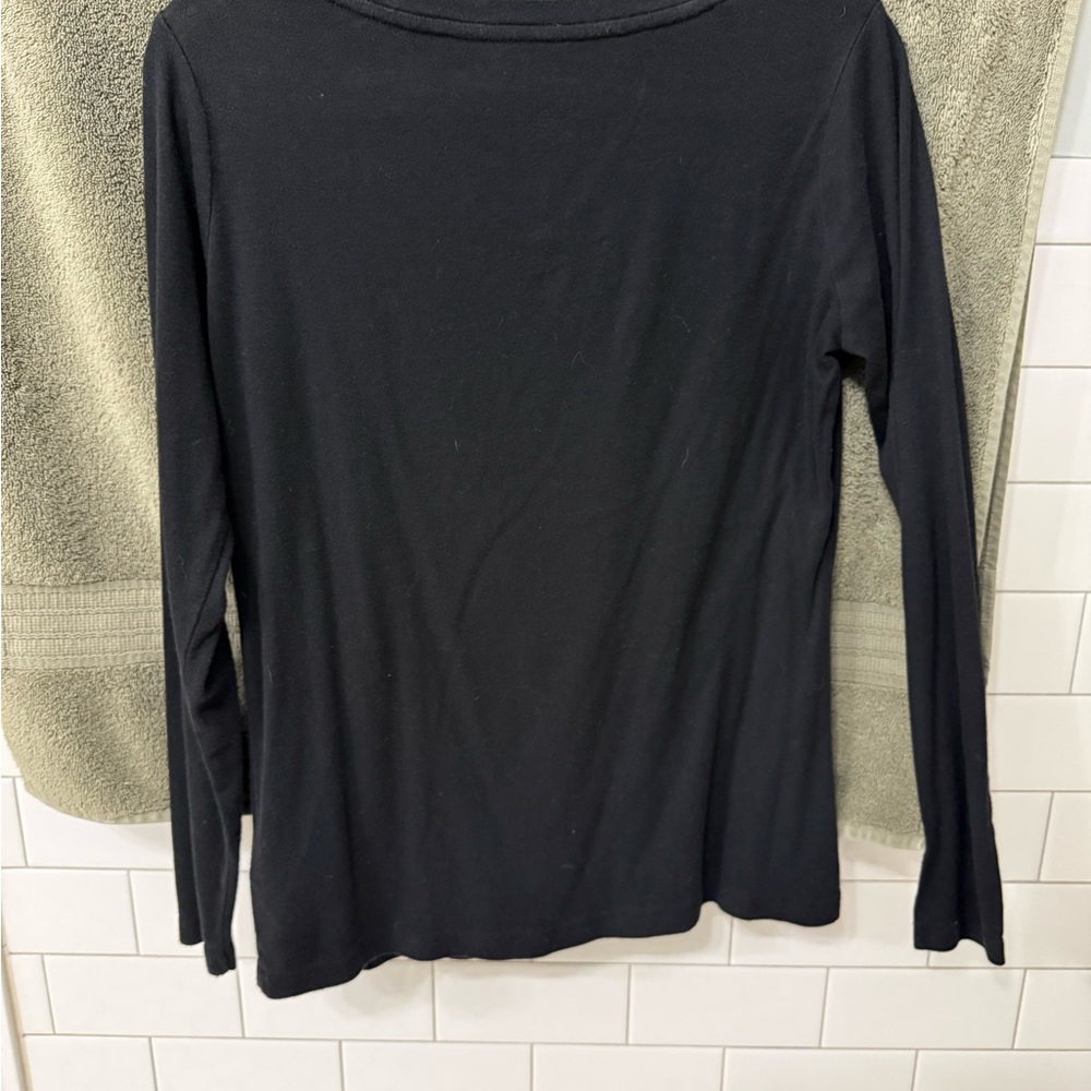 Cynthia Rowley Black Long Sleeve Tee - Picture 5 of 5
